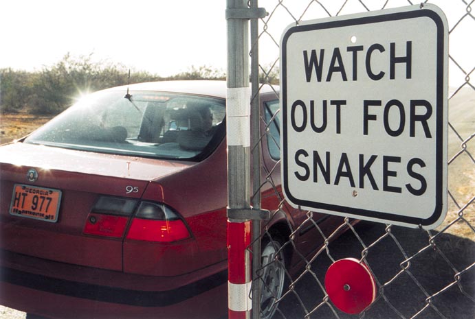 "Watch out for snakes"